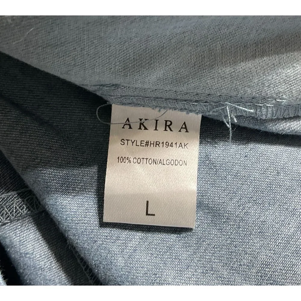 Storia Blue Cotton Romper L with Pockets